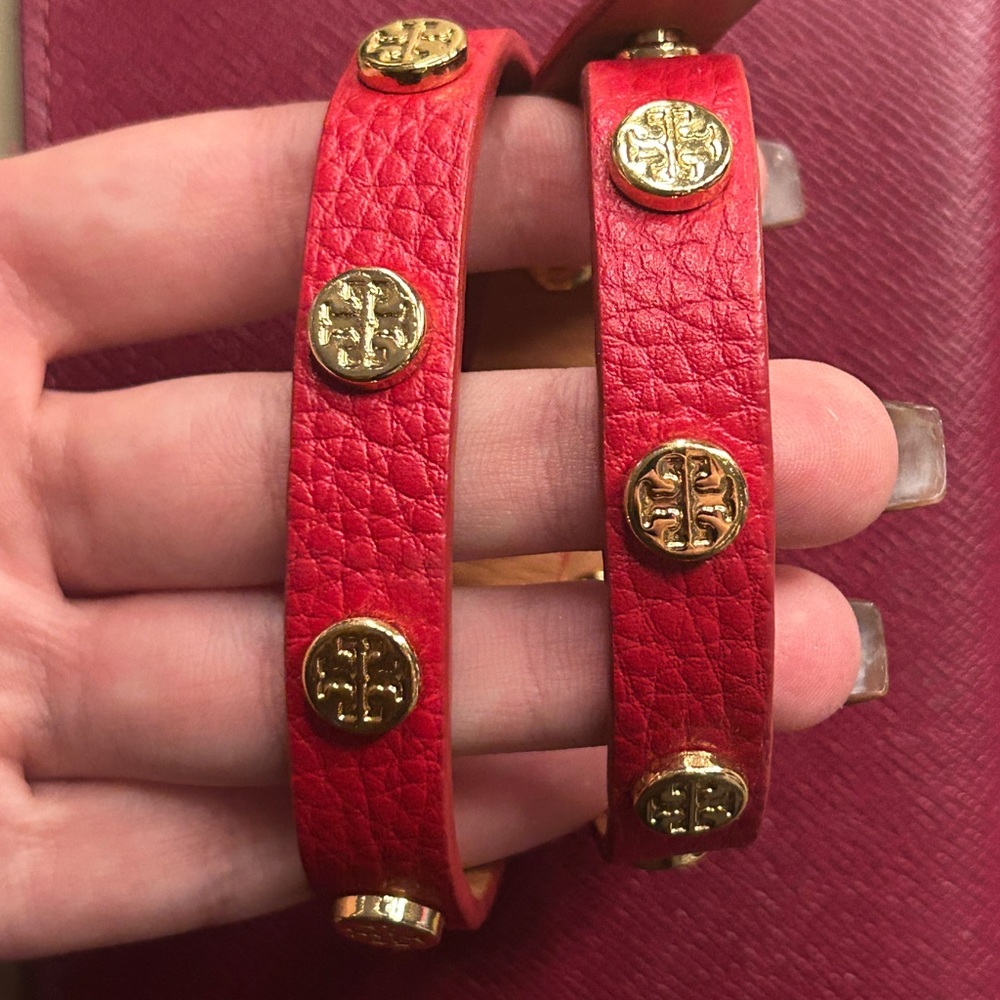 Tory Burch leather wrap around bracelet
